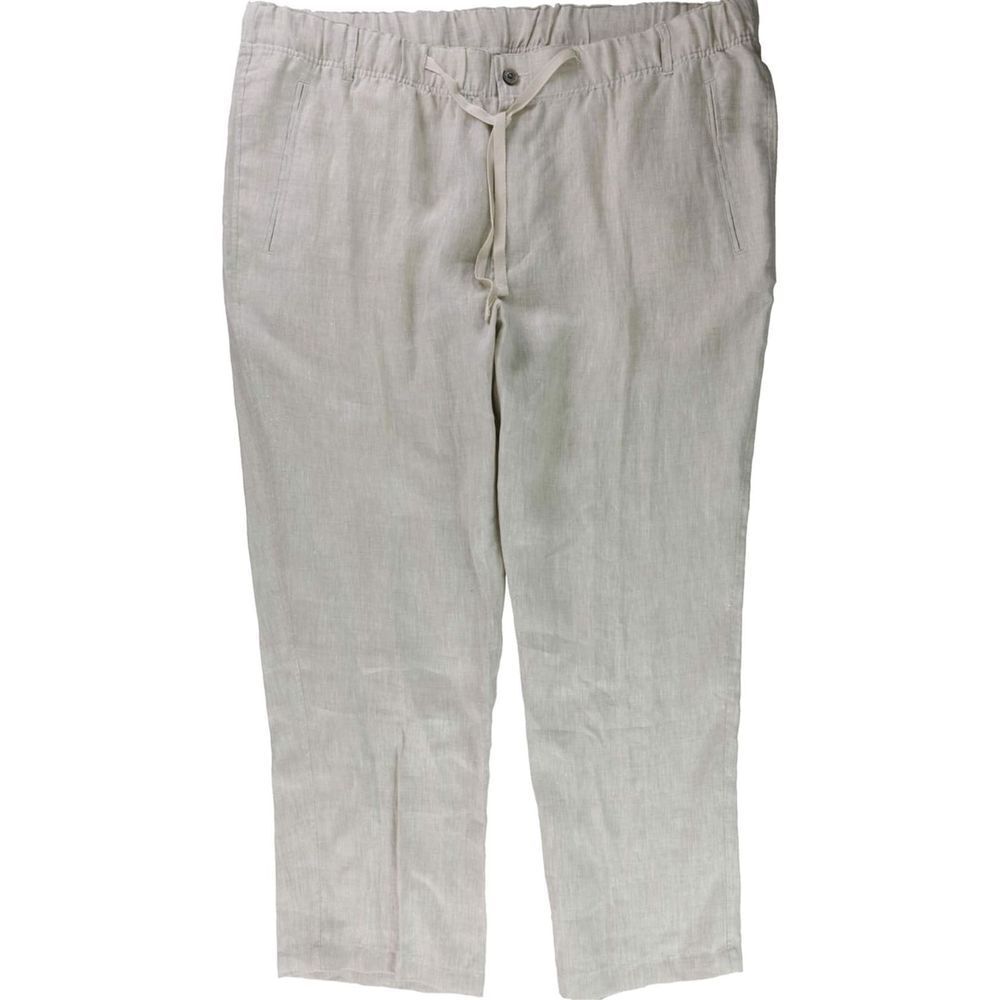 Tasso Elba Mens Linen‎ Drawstring Casual Trouser Pants Tan Size XXL